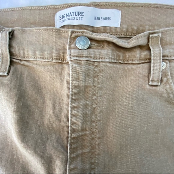 Levi's Classic Denim Short Plus Size Long Casual Dadcore High Rise Khaki Fray - Picture 3 of 11